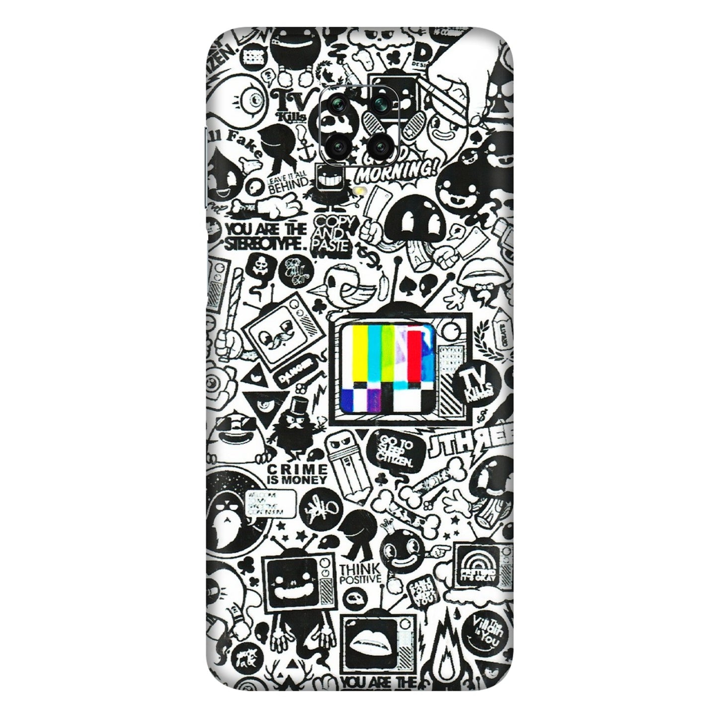 Xiaomi Redmi Phone Skins (All Models) - Doodles Positive Art - 3D Embossed Finish (L-263) Redmi Note 9 Pro Max