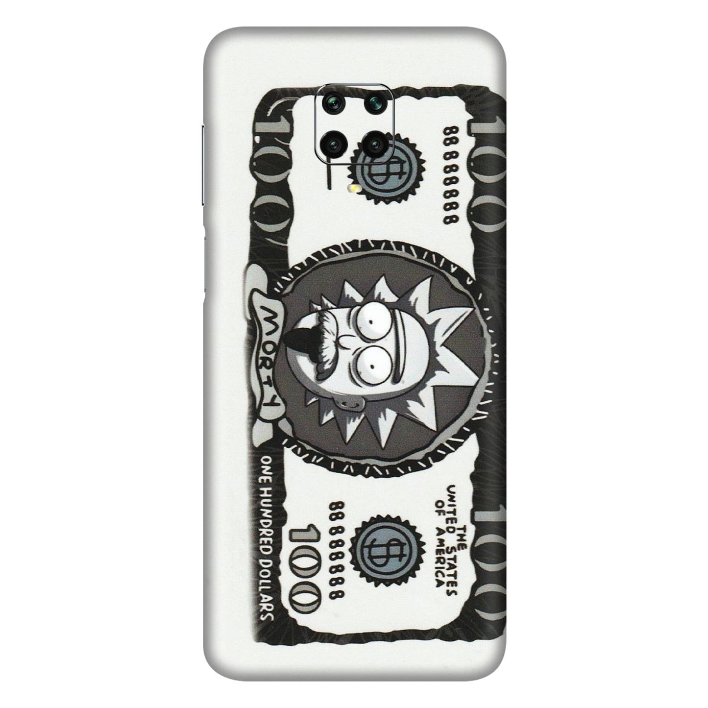 Xiaomi Redmi Phone Skins (All Models) - Rick And Morty Hundred Dollar Anime - Matte Finish (M-161) Redmi Note 9 Pro Max