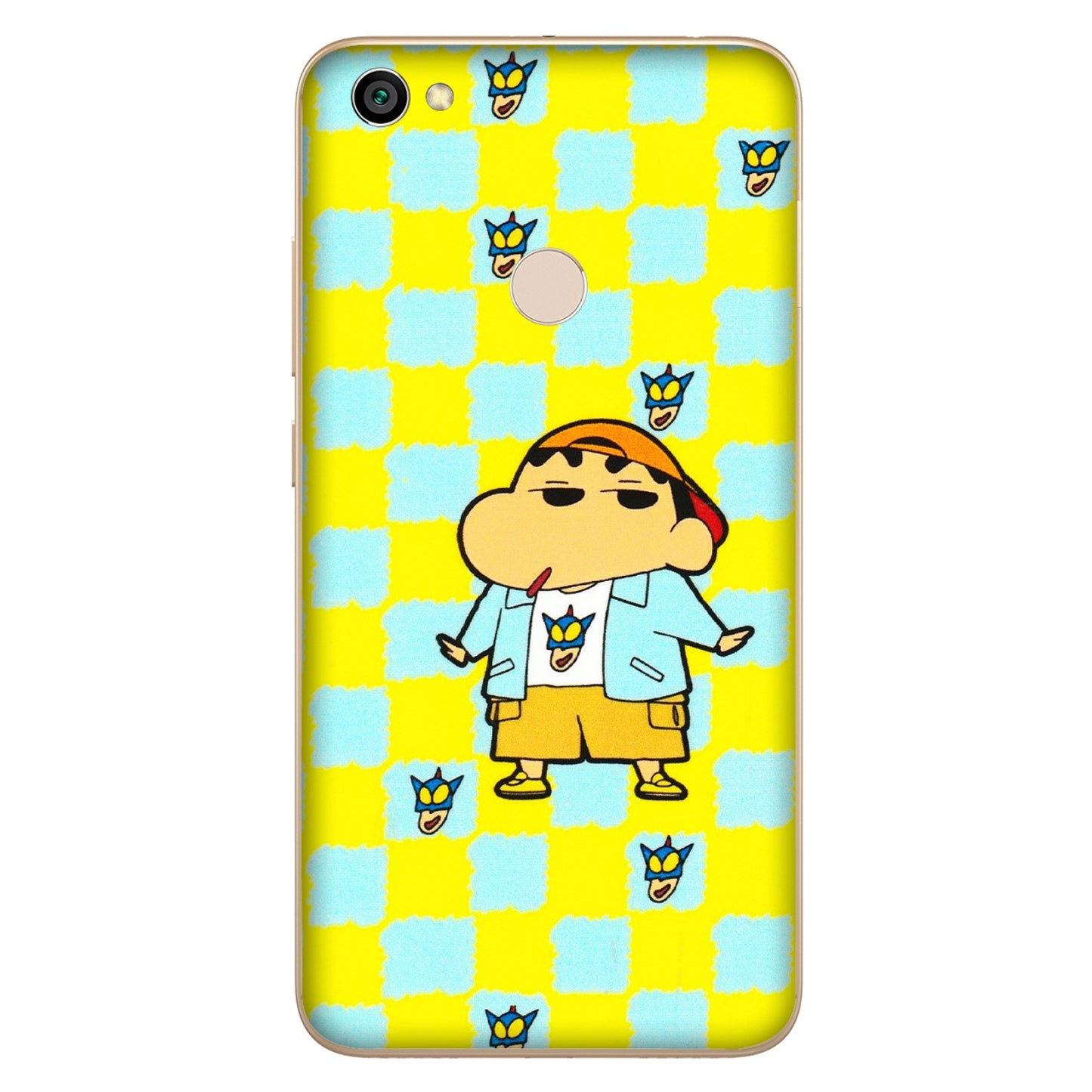 Xiaomi Redmi Phone Skins (All Models) - Yellow Blue Shinchan Cute - 3D Embossed Finish (L-221) Redmi Y1