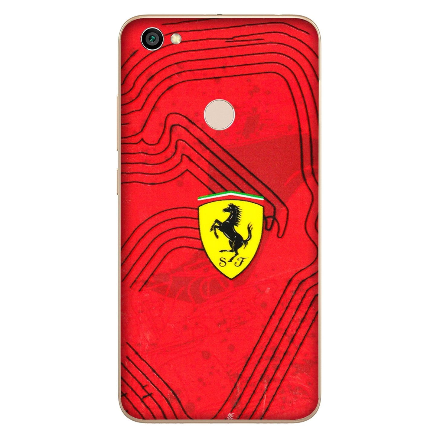 Xiaomi Redmi Phone Skins (All Models) - Red Ferrari Logo Stylish - 3D Embossed Finish (L-238) Redmi Y1