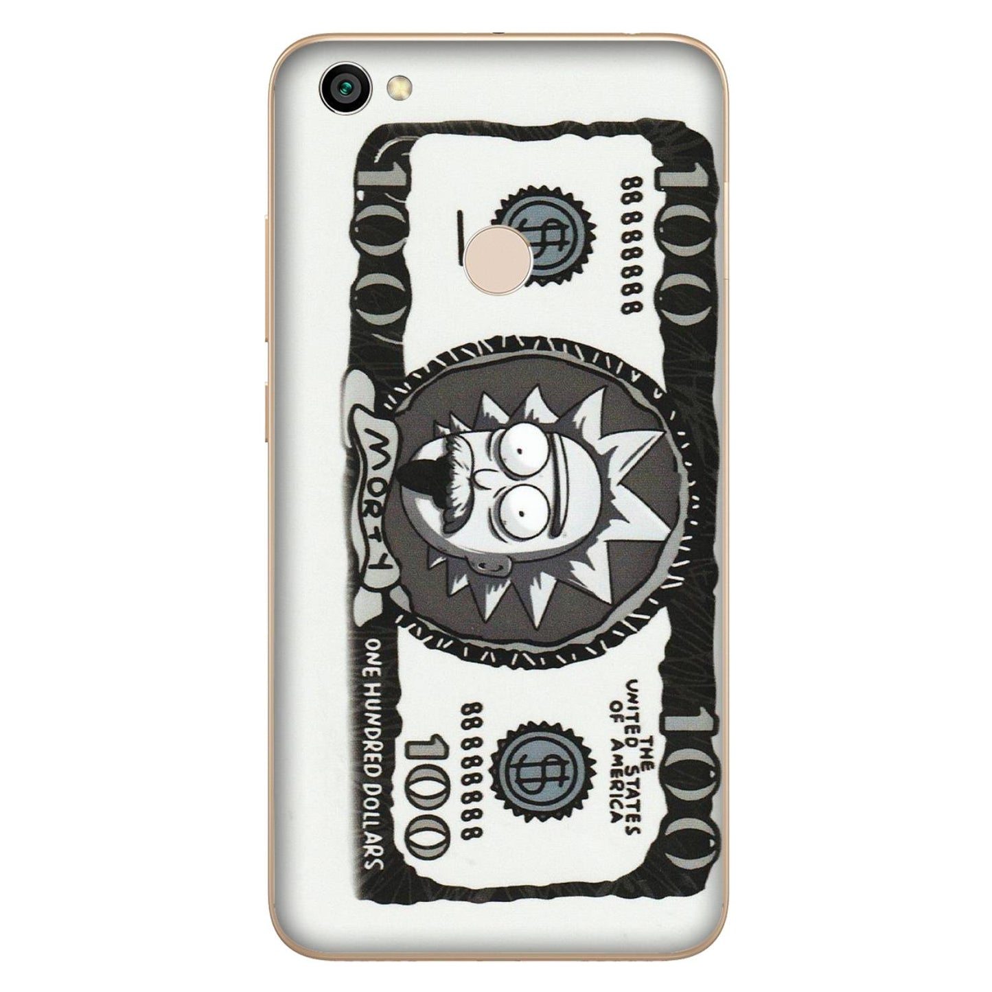 Xiaomi Redmi Phone Skins (All Models) - Rick And Morty Hundred Dollar Anime - Matte Finish (M-161) Redmi Y1