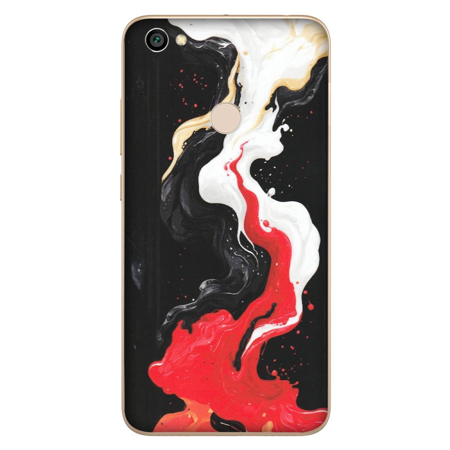Xiaomi Redmi Phone Skins (All Models) - Black Red White Paint Splash Fusion - Matte Finish (M-56) Redmi Y1