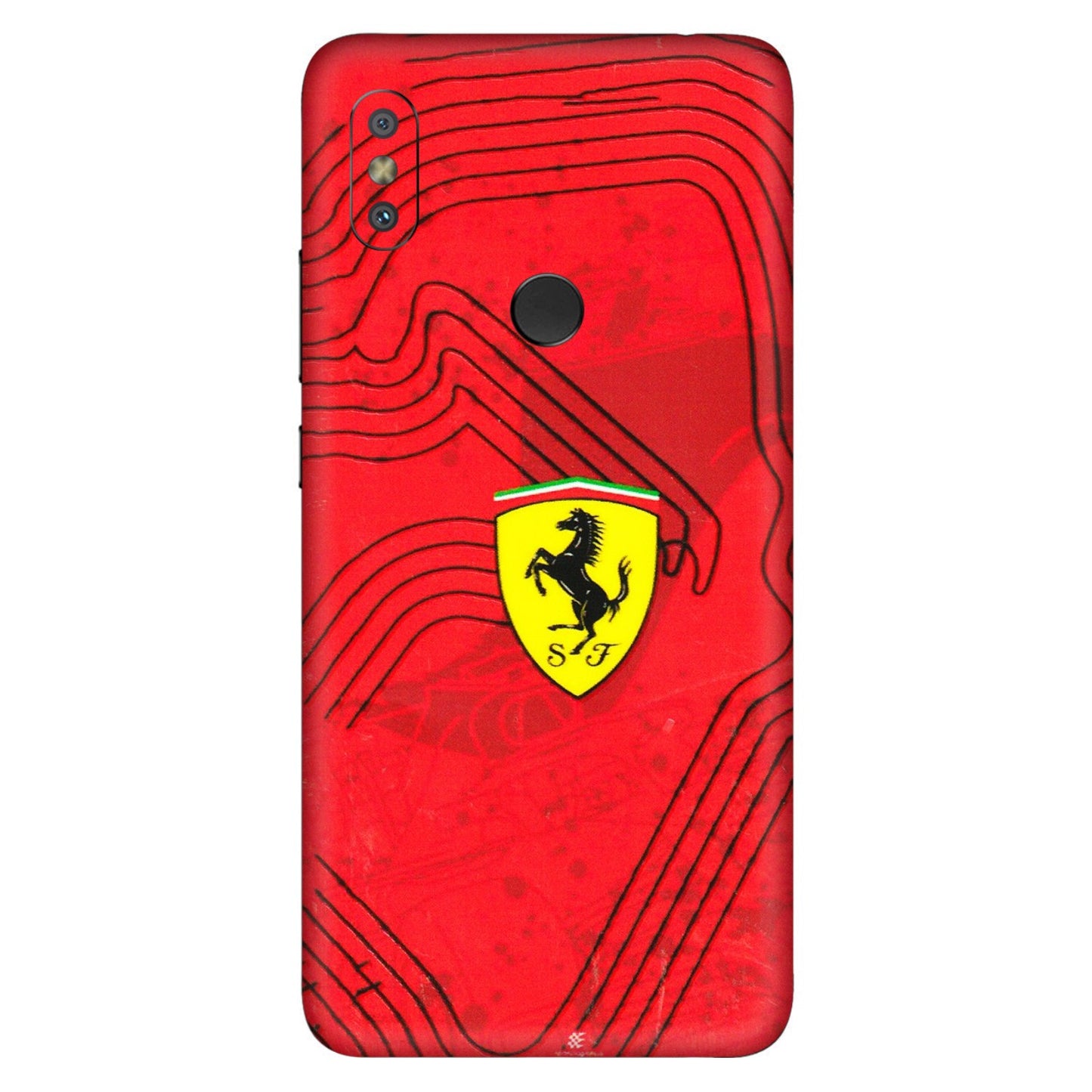 Xiaomi Redmi Phone Skins (All Models) - Red Ferrari Logo Stylish - 3D Embossed Finish (L-238) Redmi Y2