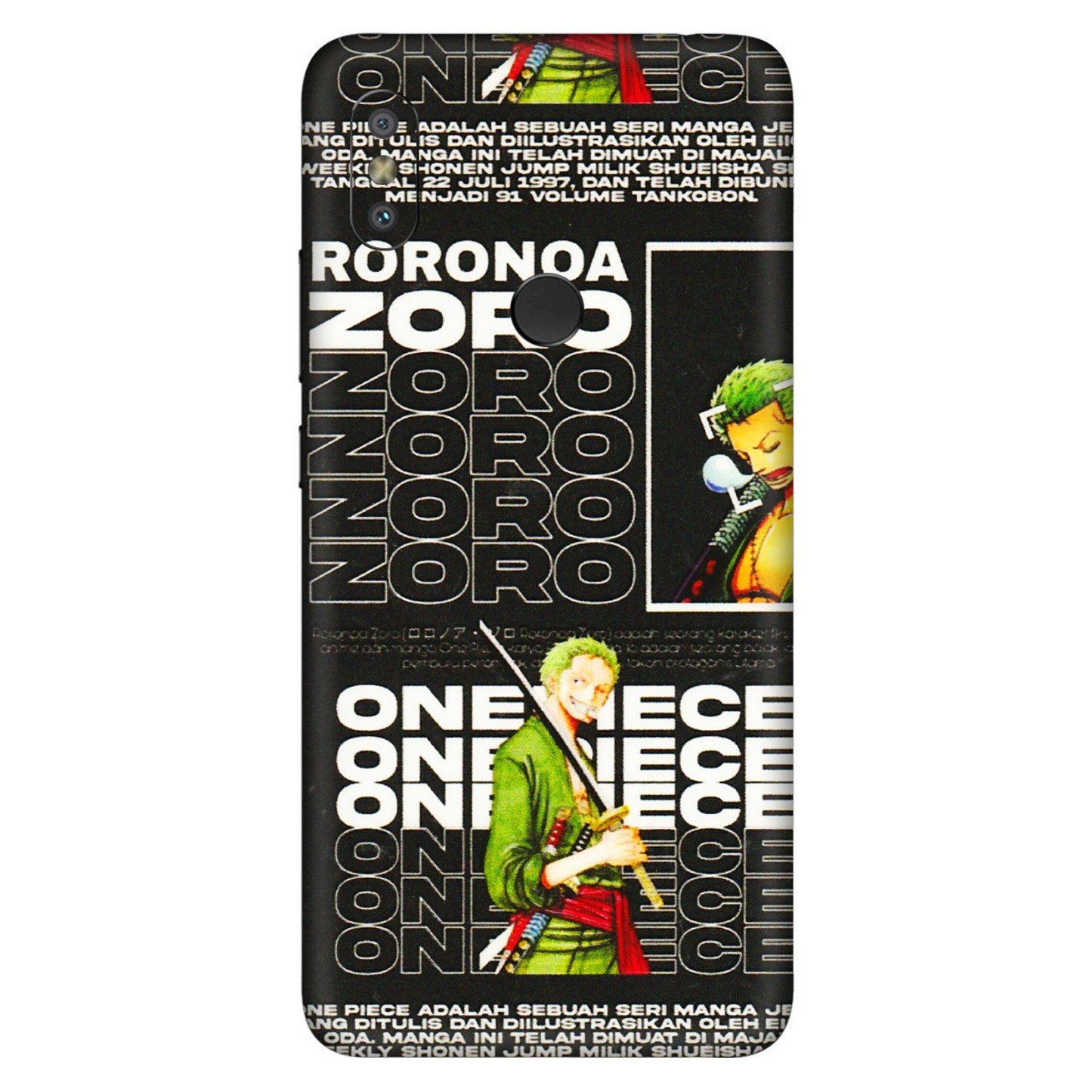 Xiaomi Redmi Phone Skins (All Models) - One Piece Zoro - 3D Embossed Finish (L-250) Redmi Y2