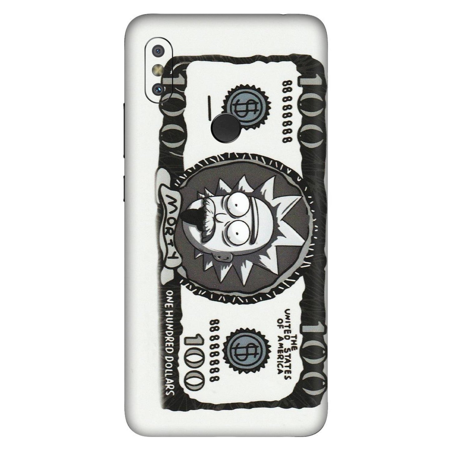Xiaomi Redmi Phone Skins (All Models) - Rick And Morty Hundred Dollar Anime - Matte Finish (M-161) Redmi Y2
