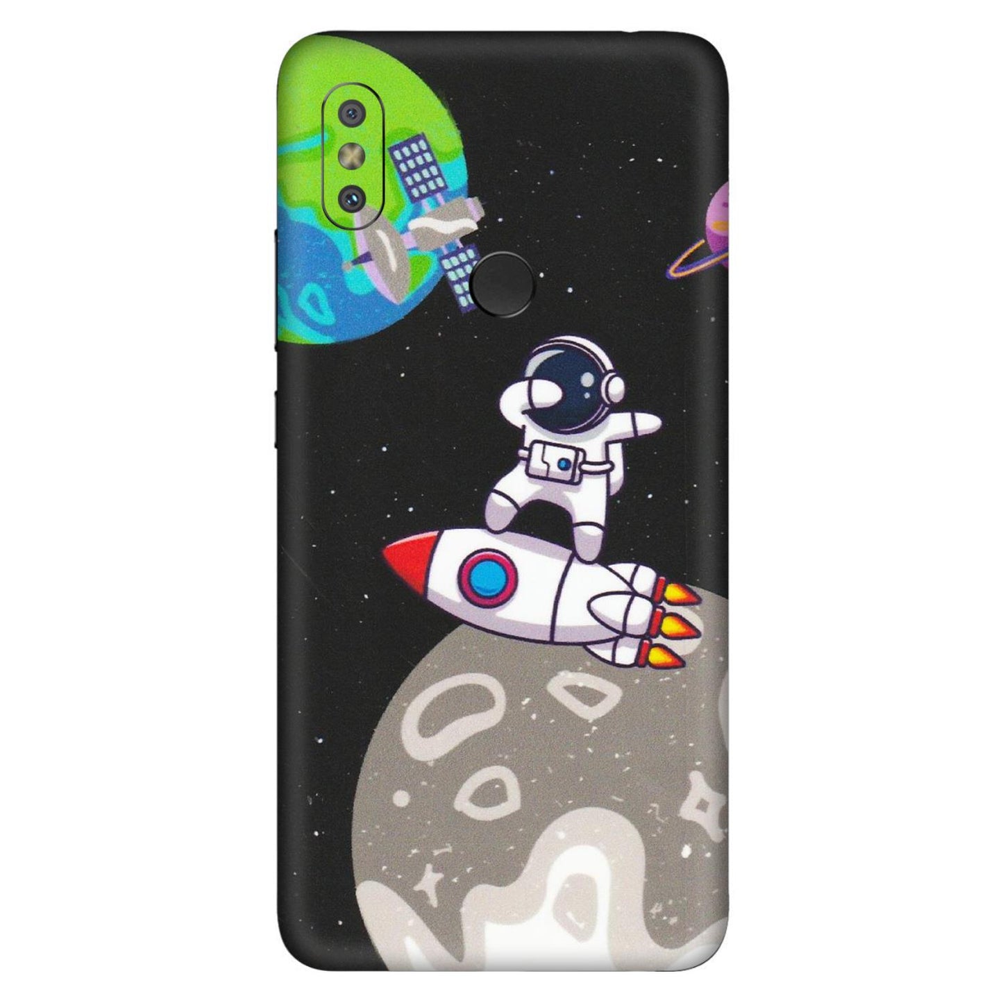 Xiaomi Redmi Phone Skins (All Models) - Astronaut Vibing Toon Running - Matte Finish (M-39) Redmi Y2