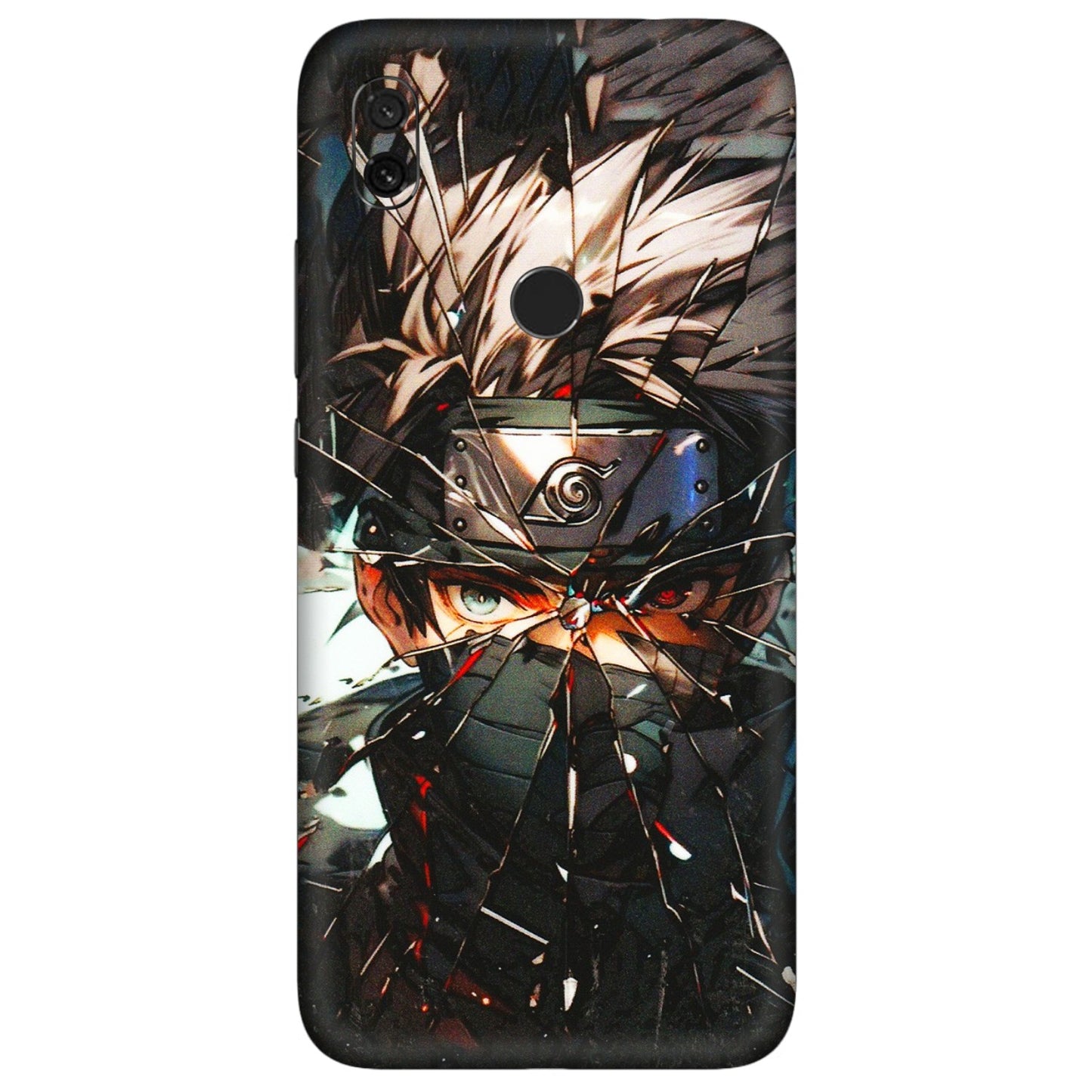 Xiaomi Redmi Phone Skins (All Models) - Kakashi Shattered Glass Effect - 3D Embossed Finish (L-237) Redmi Y3