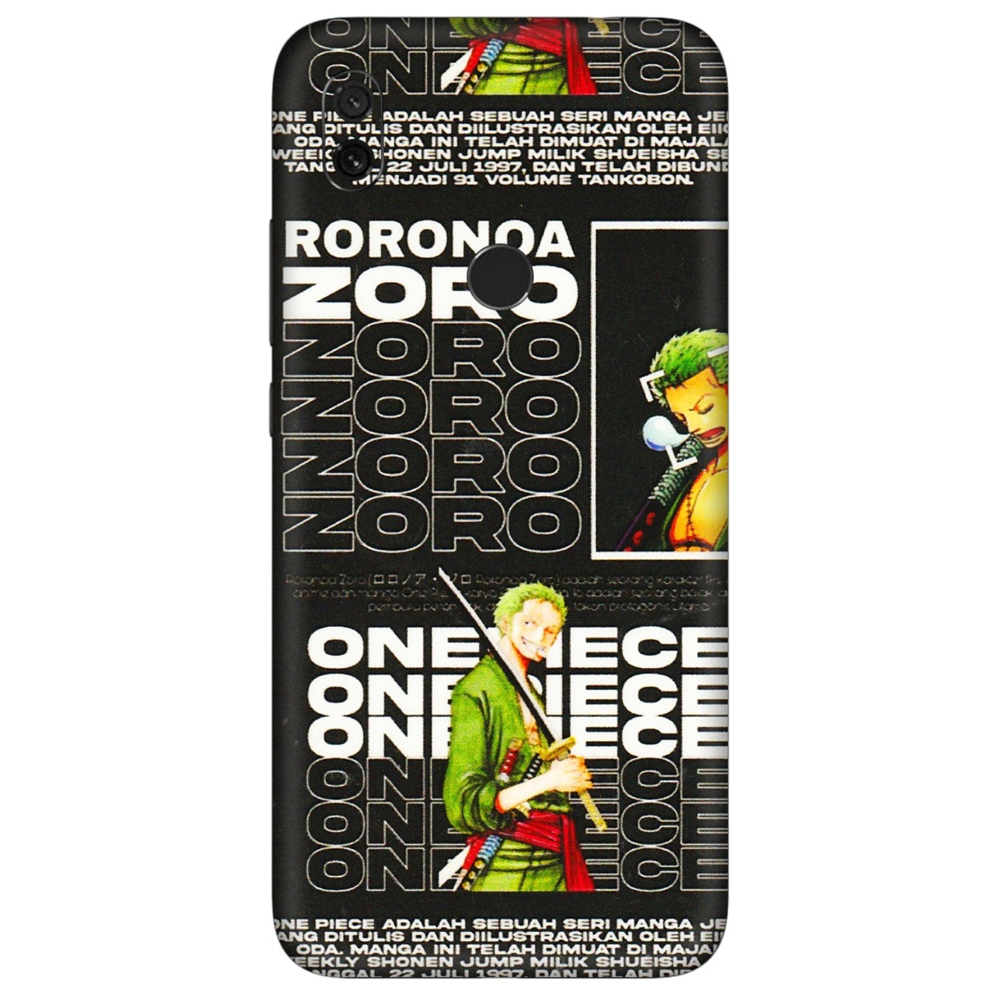 Xiaomi Redmi Phone Skins (All Models) - One Piece Zoro - 3D Embossed Finish (L-250) Redmi Y3