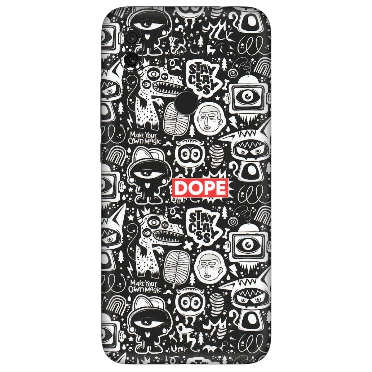 Xiaomi Redmi Phone Skins (All Models) - Dope Stay Classy Black Doodles - Matte Finish (M-126) Redmi Y3