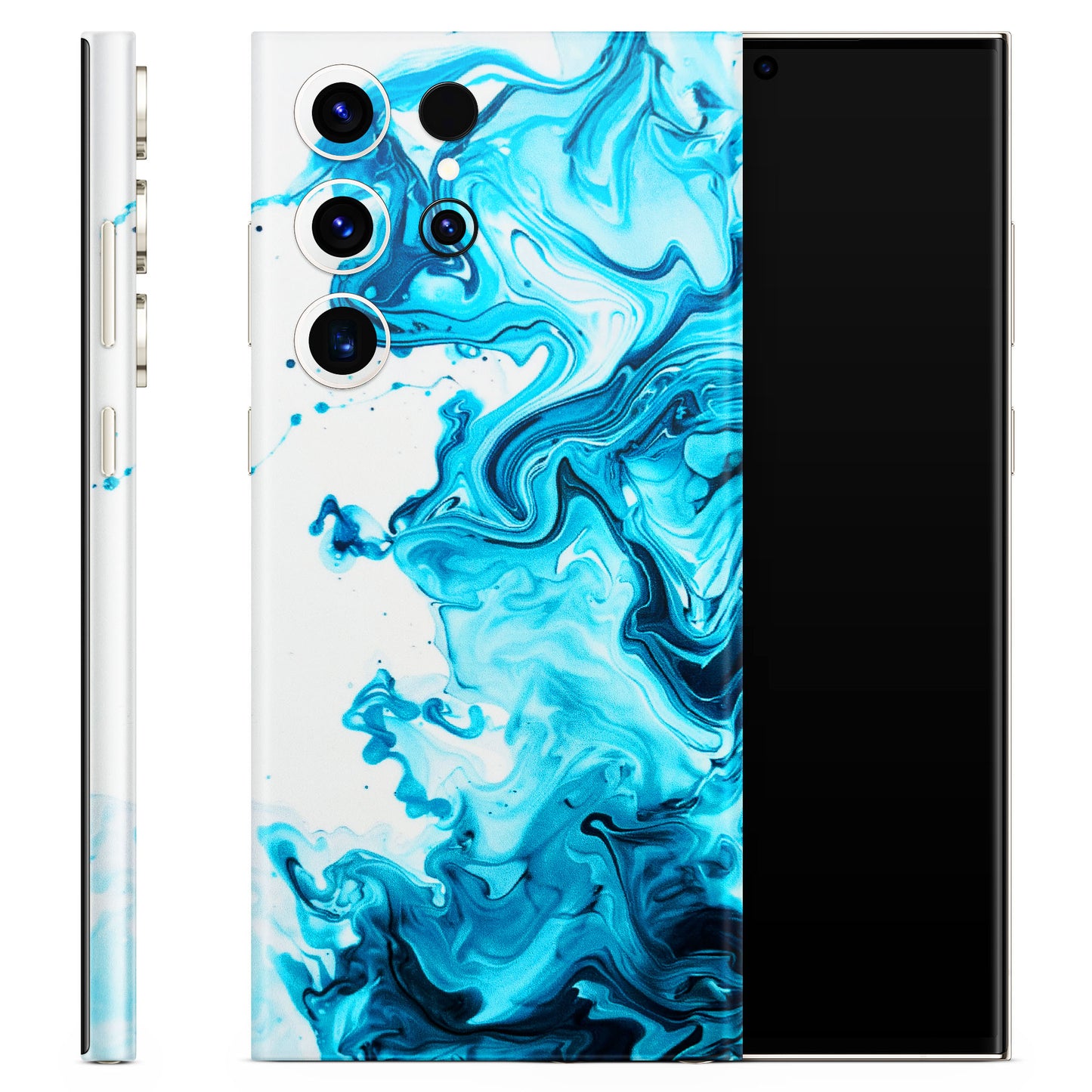 Sky Blue Abstract Colour Matte Finish Phone Skin