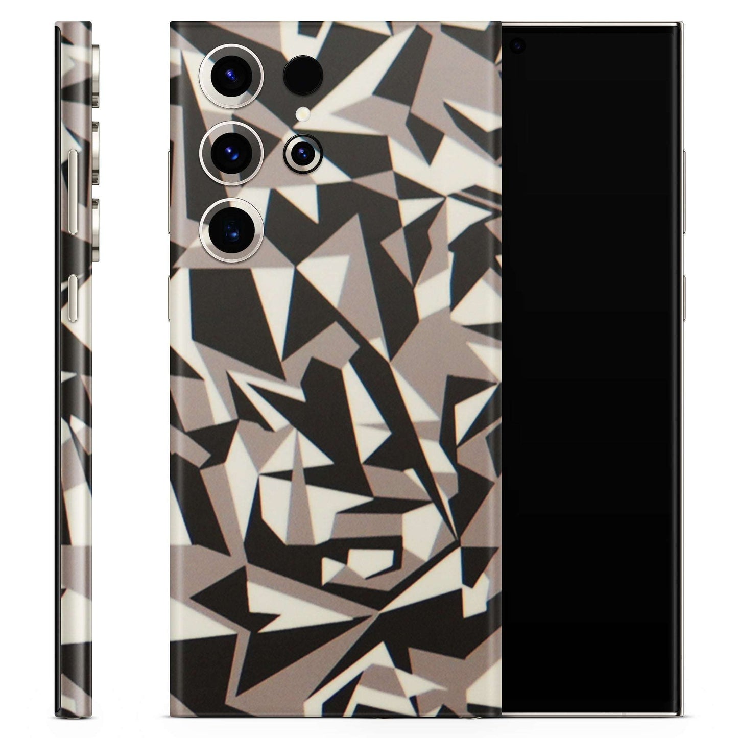Colourfull Black And White Tiles Matte Finish Phone Skin
