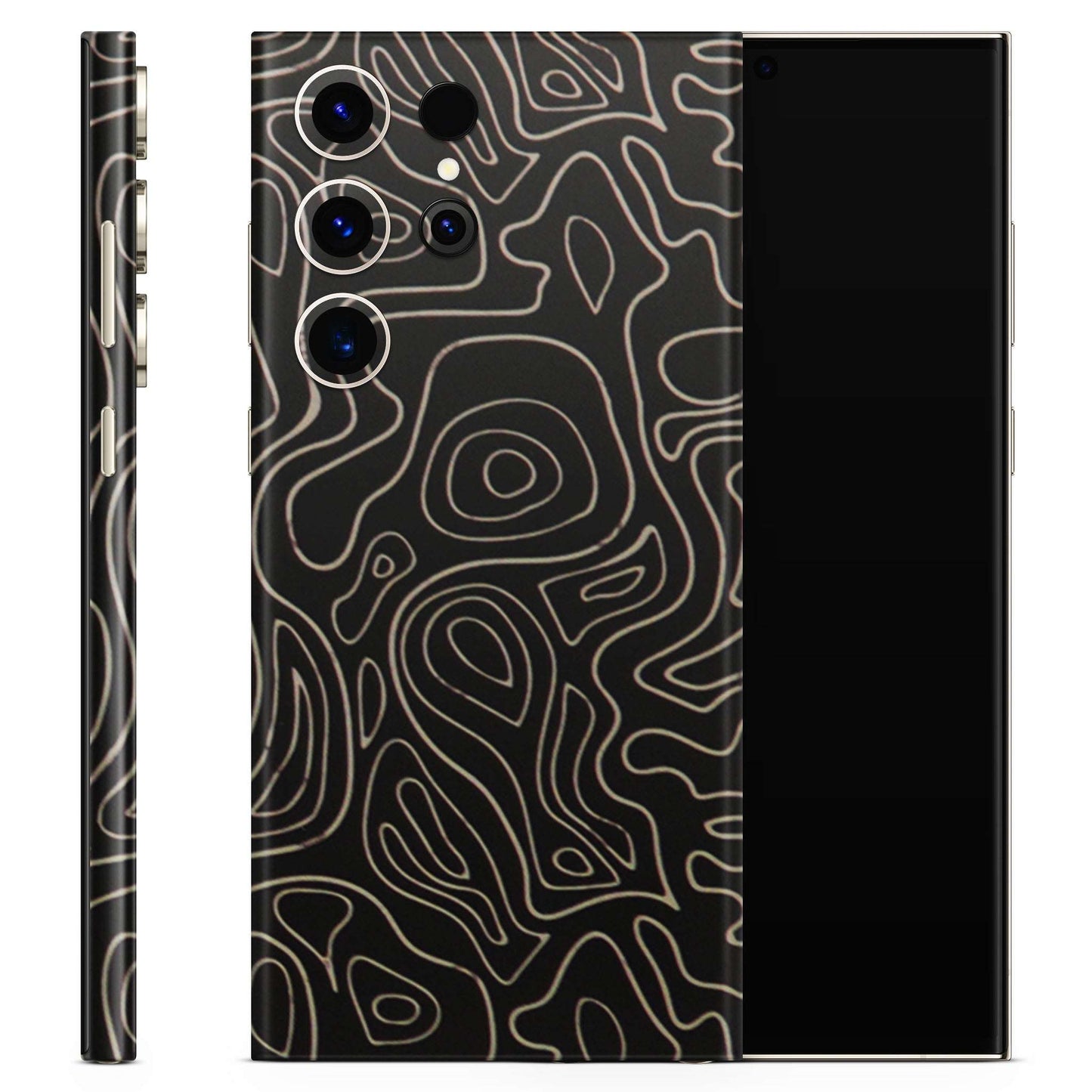 White Line Swirl Matte Finish Phone Skin
