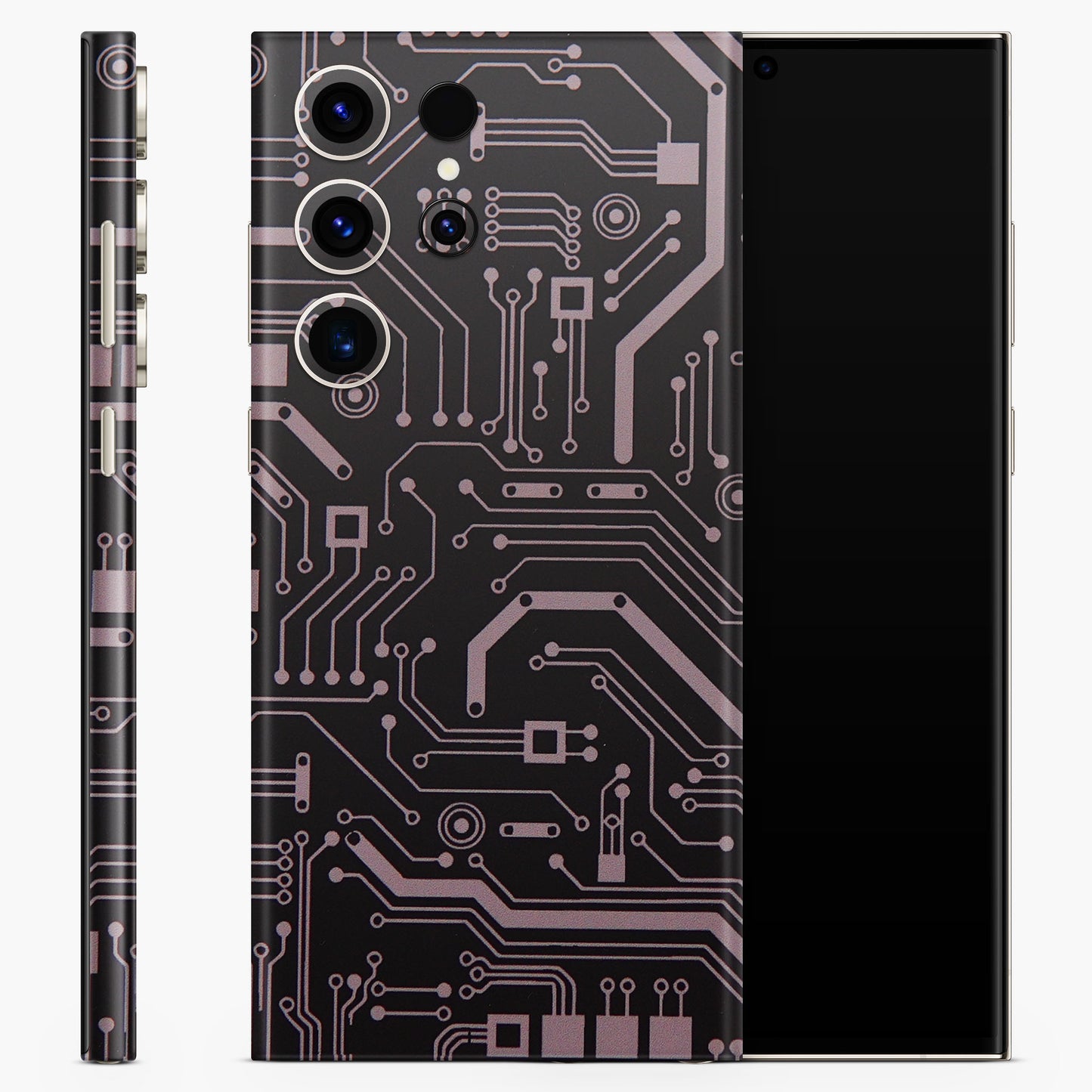 Black Tech Circuit Matte Finish Phone Skin