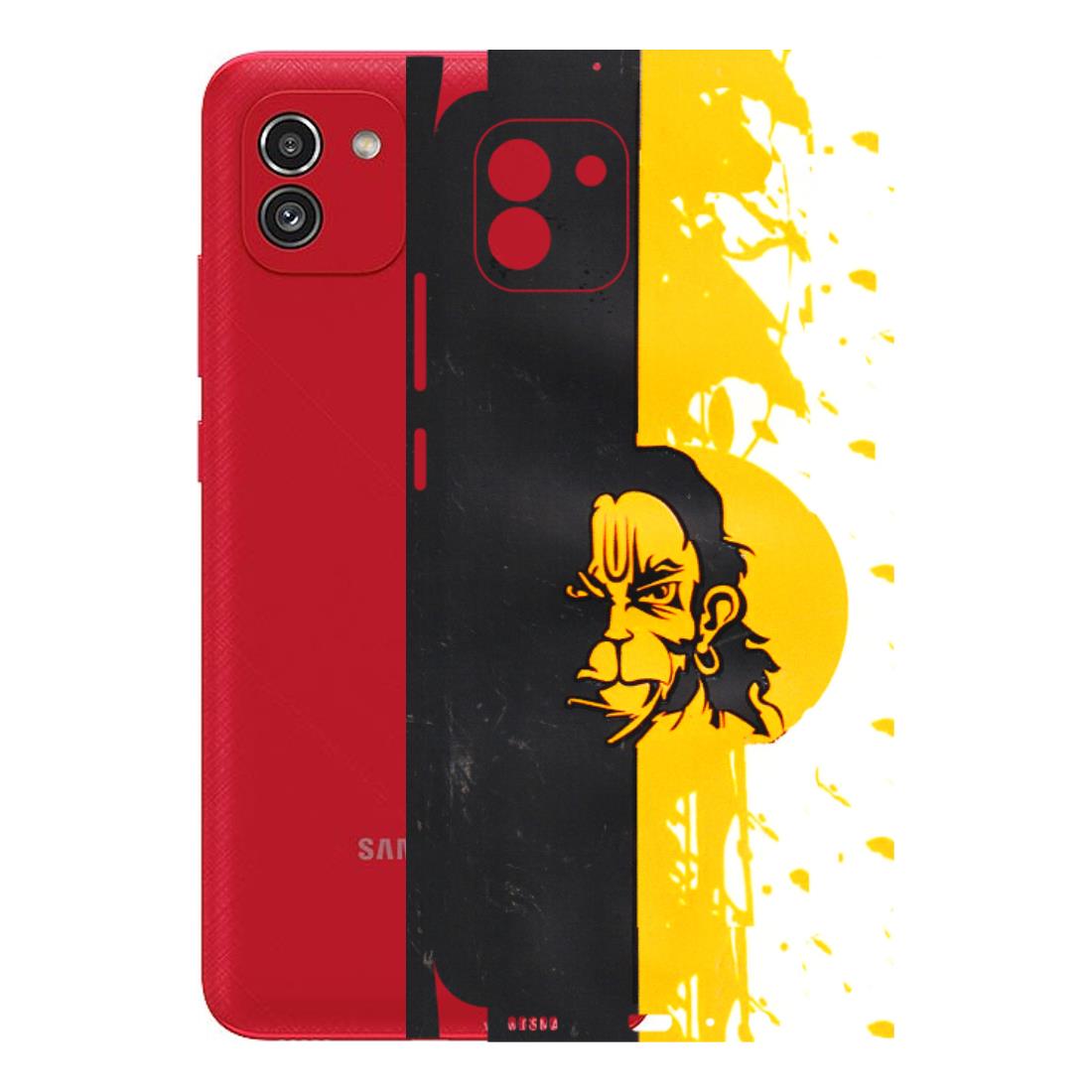 Samsung A/S Series Phone Skins (All Models) - Bajrangbali - 3D Embossed Finish (L-151) Samsung Galaxy A03