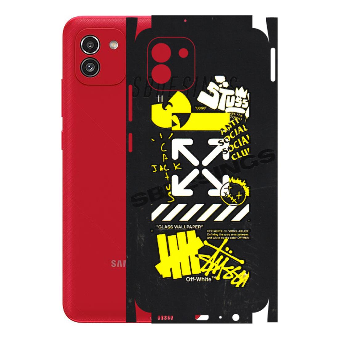 Samsung A/S Series Phone Skins (All Models) - Anti Social Graffiti - 3D Embossed Finish (L-198) Samsung Galaxy A03
