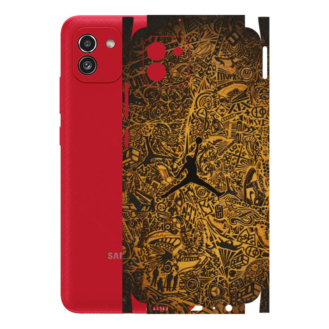 Samsung A/S Series Phone Skins (All Models) - Premium Gold Basketball Player - 3D Embossed Finish (L-236) Samsung Galaxy A03