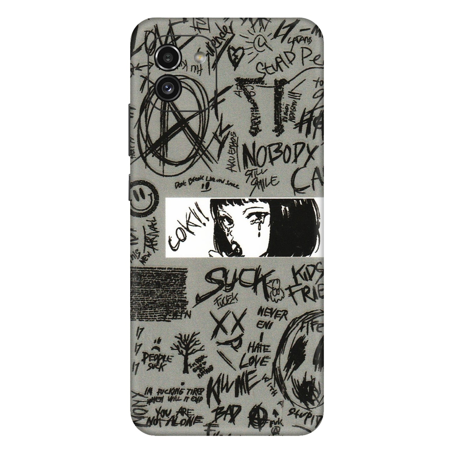 Samsung A/S Series Phone Skins (All Models) - Never Have Love Anime - 3D Embossed Finish (L-260) Samsung Galaxy A03