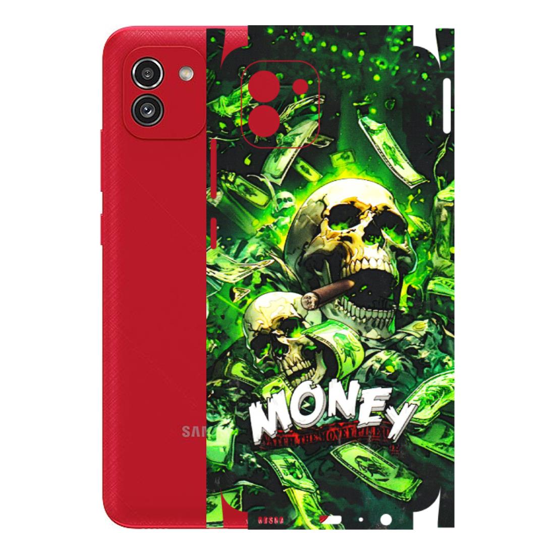 Samsung A/S Series Phone Skins (All Models) - Skull Money - 3D Embossed Finish (L-303) Samsung Galaxy A03