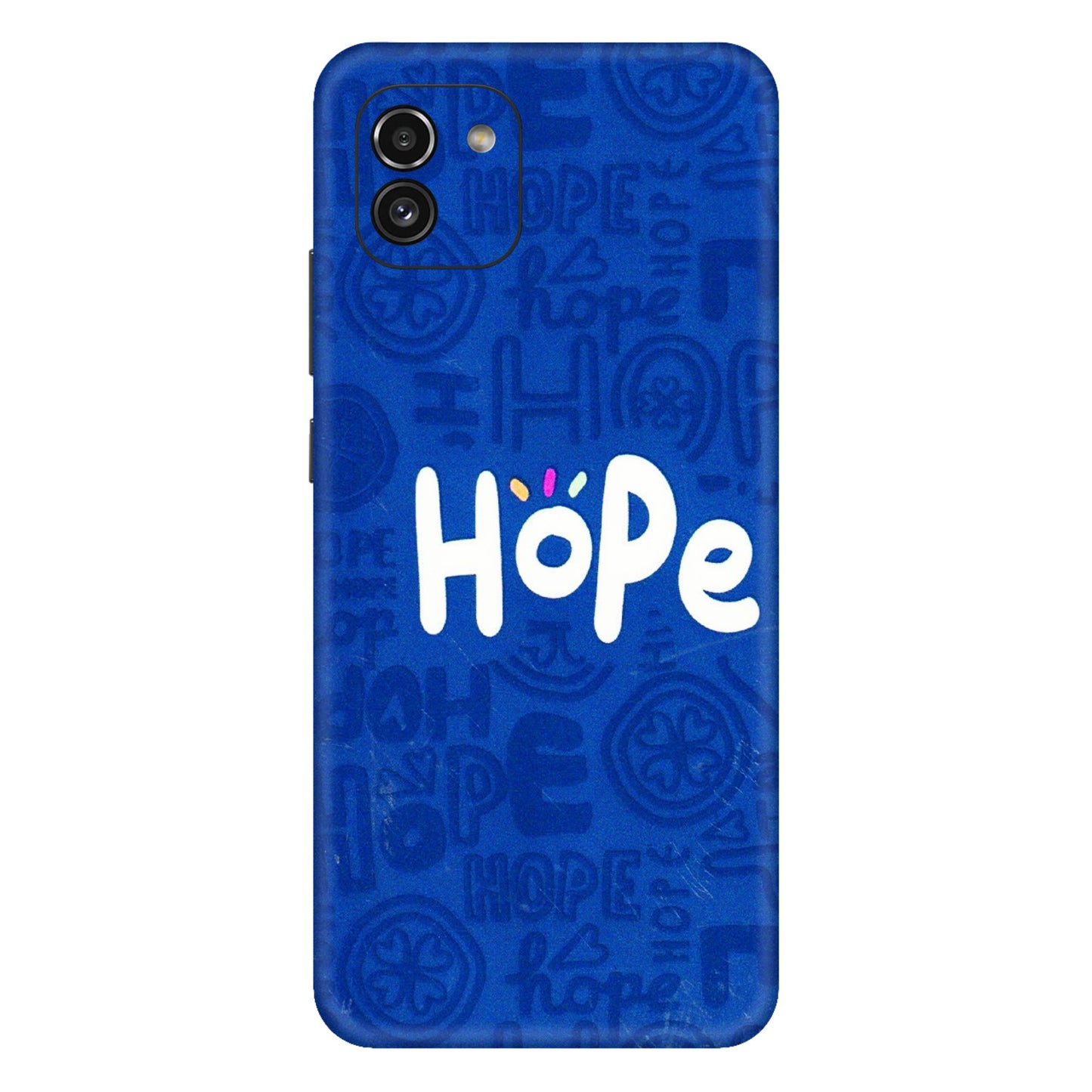 Samsung A/S Series Phone Skins (All Models) - Hope Doodles Blue - 3D Embossed Finish (L-43) Samsung Galaxy A03