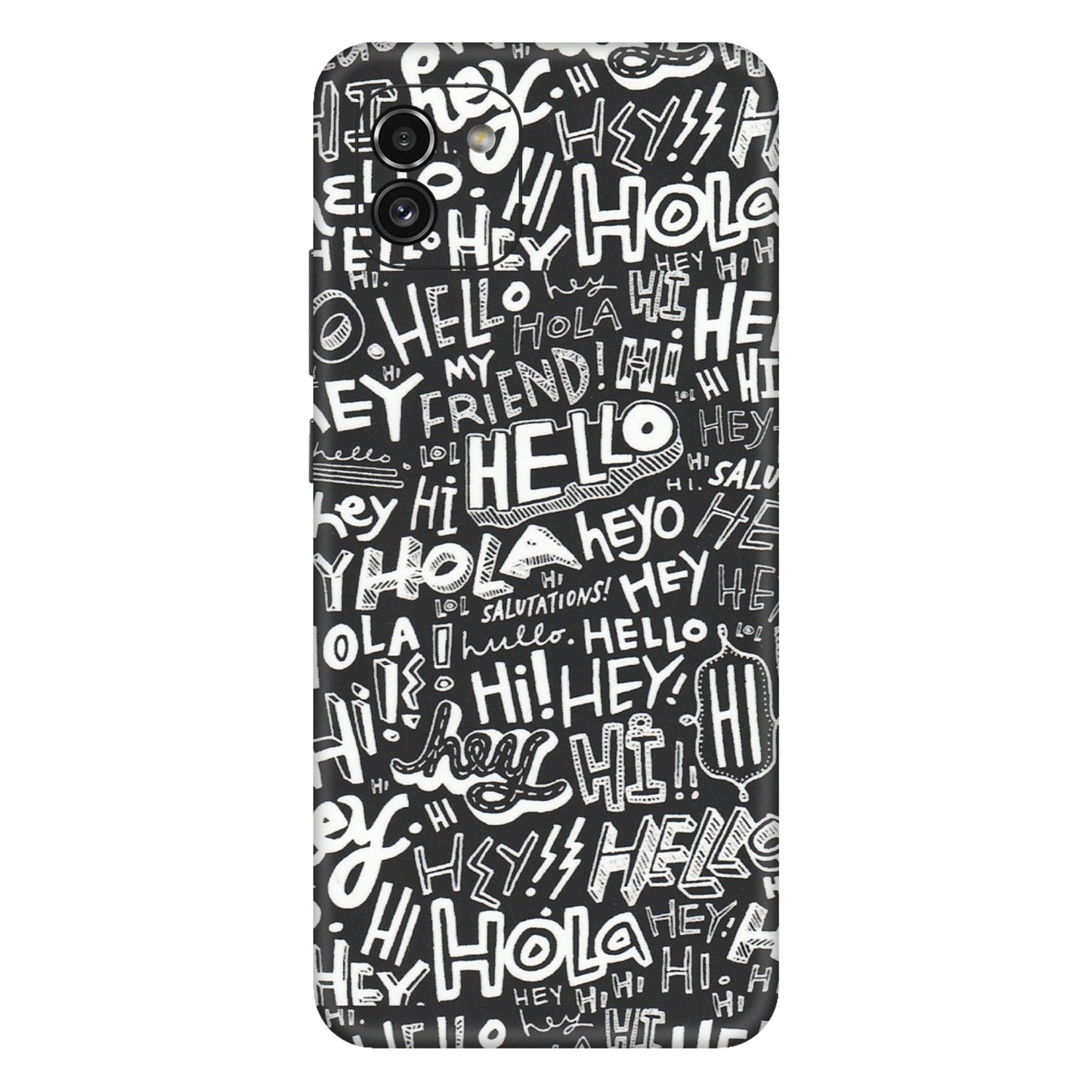 Samsung A/S Series Phone Skins (All Models) - Hi Hello Doodles - Matte Finish (M-25) Samsung Galaxy A03