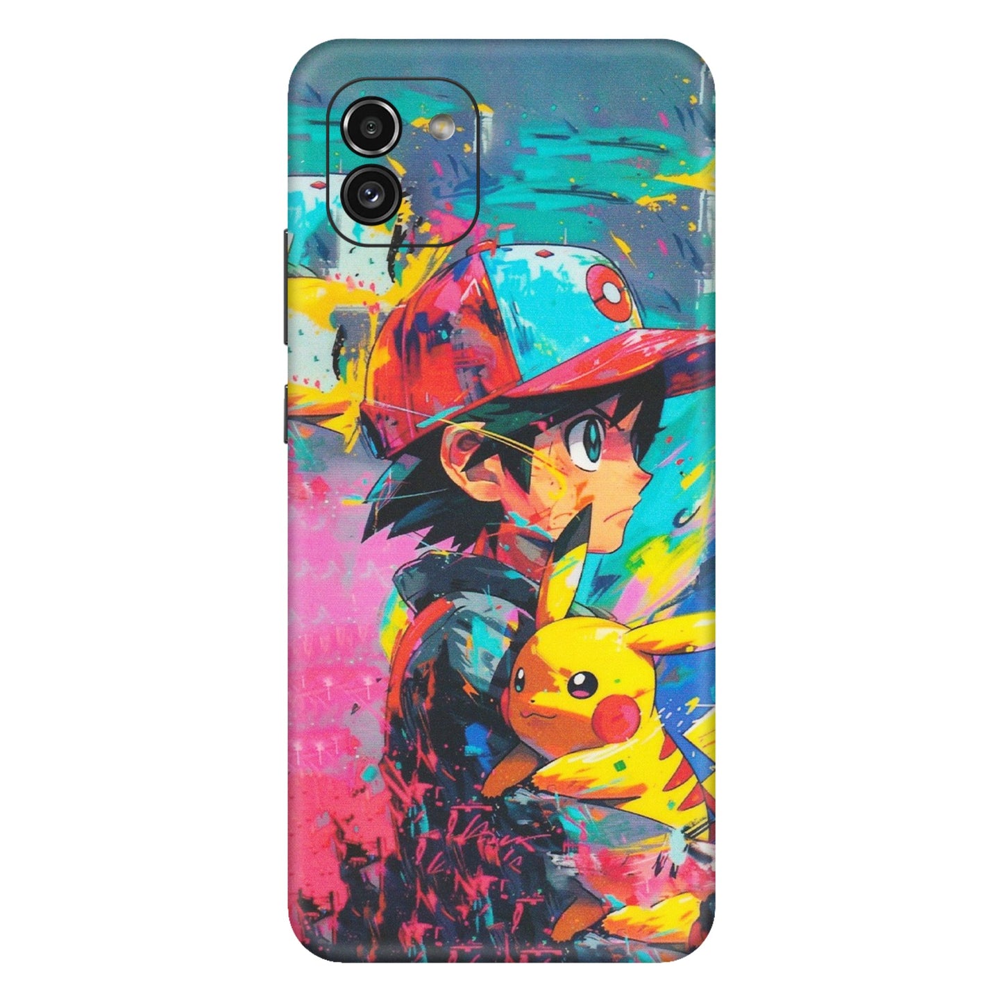 Samsung A/S Series Phone Skins (All Models) - Ash & Pikachu - Matte Finish (M-26) Samsung Galaxy A03