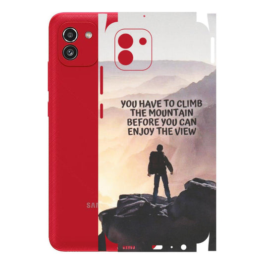 Samsung A/S Series Phone Skins (All Models) - Motivational Hiking Mountain - Matte Finish (M-28) Samsung Galaxy A03