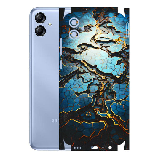 Samsung A/S Series Phone Skins (All Models) - Blue Gold Abstract - 3D Embossed Finish (L-11) Samsung Galaxy A04E
