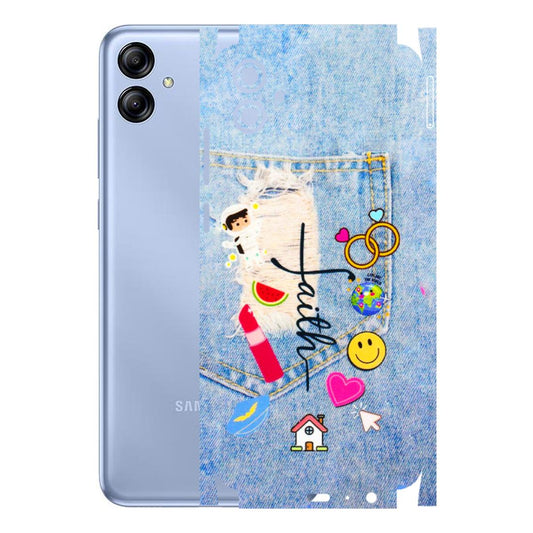 Samsung A/S Series Phone Skins (All Models) - Denim Jeans Pocket - 3D Embossed Finish (L-134) Samsung Galaxy A04E