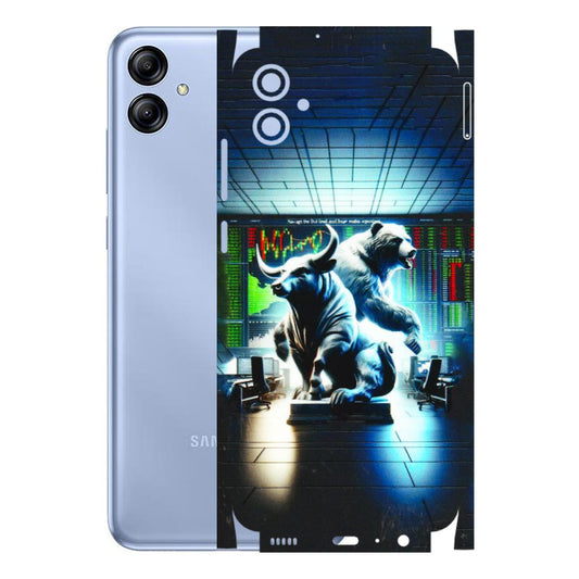 Samsung A/S Series Phone Skins (All Models) - Stock Market Sensex Bear vs Bulls - 3D Embossed Finish (L-15) Samsung Galaxy A04E