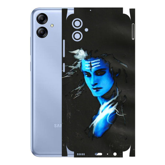 Samsung A/S Series Phone Skins (All Models) - Har Har Mahadev Blue/Black - 3D Embossed Finish (L-185) Samsung Galaxy A04E