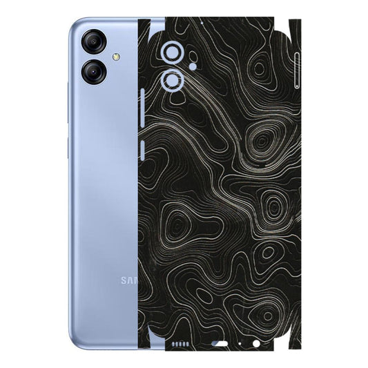 Samsung A/S Series Phone Skins (All Models) - Black Swirl - 3D Embossed Finish (L-196) Samsung Galaxy A04E