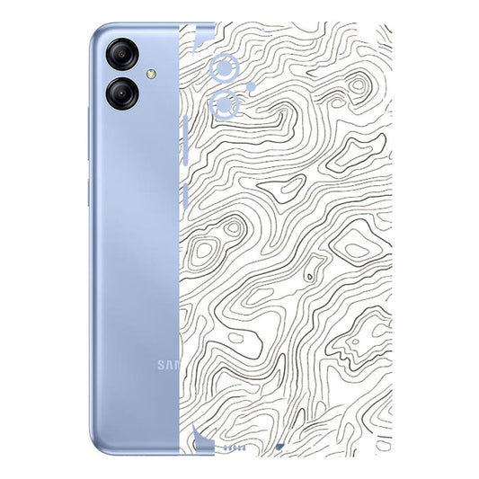 Samsung A/S Series Phone Skins (All Models) - White Black Swirls - 3D Embossed Finish (L-219) Samsung Galaxy A04E