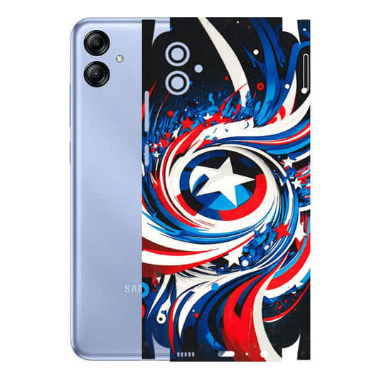 Samsung A/S Series Phone Skins (All Models) - Captain America Logo - 3D Embossed Finish (L-307) Samsung Galaxy A04E