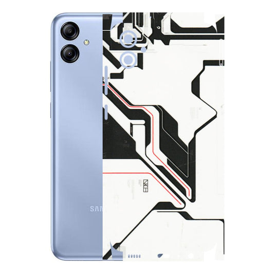 Samsung A/S Series Phone Skins (All Models) - White Techy Logo - 3D Embossed Finish (L-312) Samsung Galaxy A04E