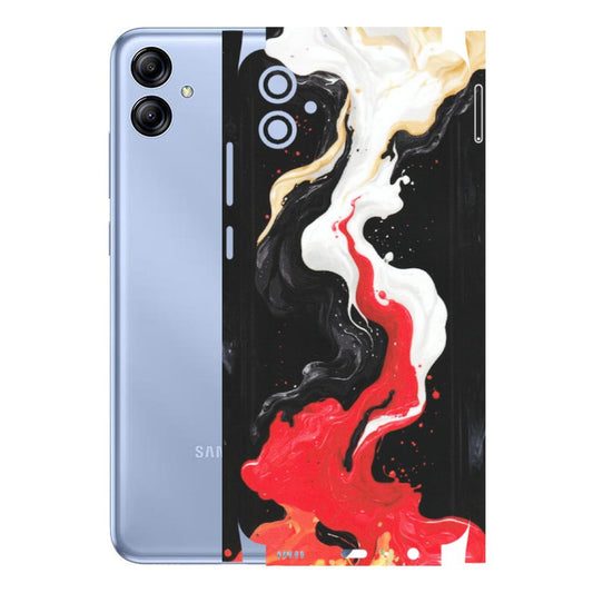 Samsung A/S Series Phone Skins (All Models) - Black Red White Paint Splash Fusion - Matte Finish (M-56) Samsung Galaxy A04E