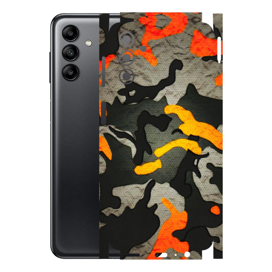Samsung A/S Series Phone Skins (All Models) - Orange Camouflage - 3D Embossed Finish (L-204) Samsung Galaxy A04S