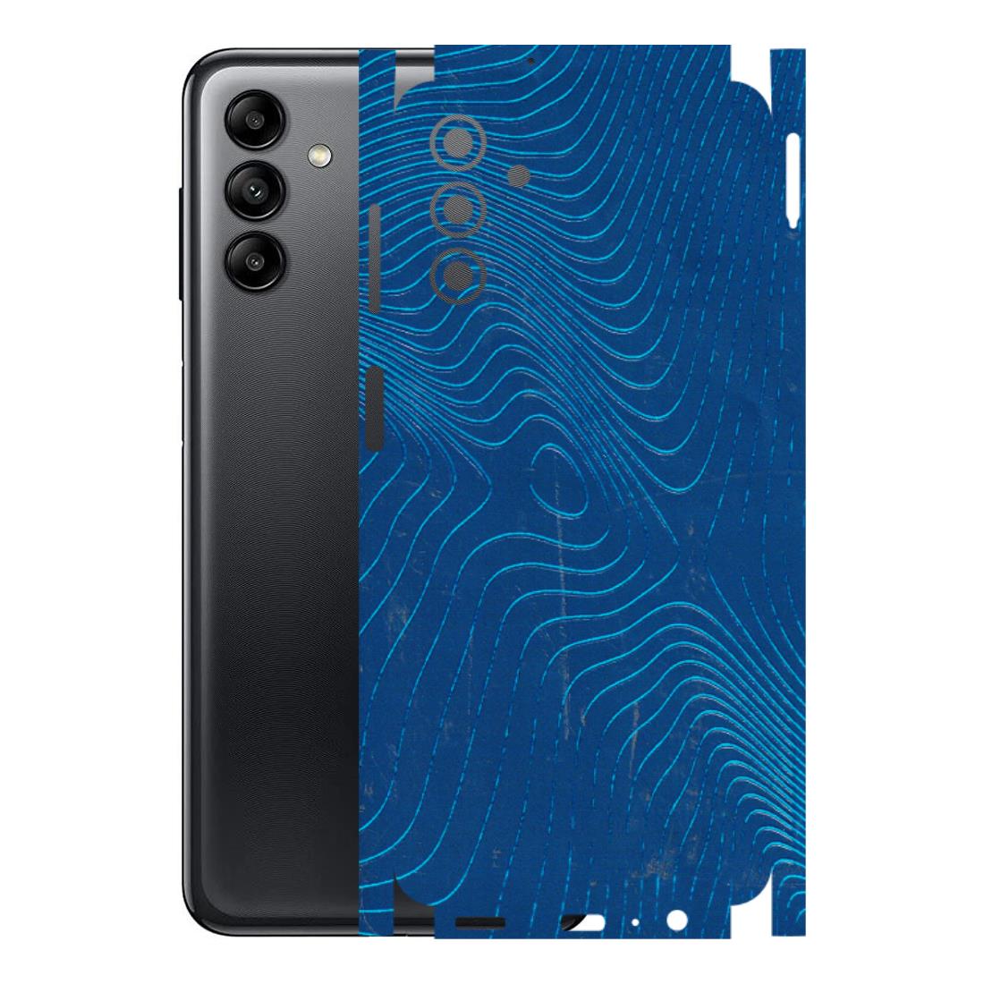 Samsung A/S Series Phone Skins (All Models) - Abstract Blue Line Map - 3D Embossed Finish (L-272) Samsung Galaxy A04S