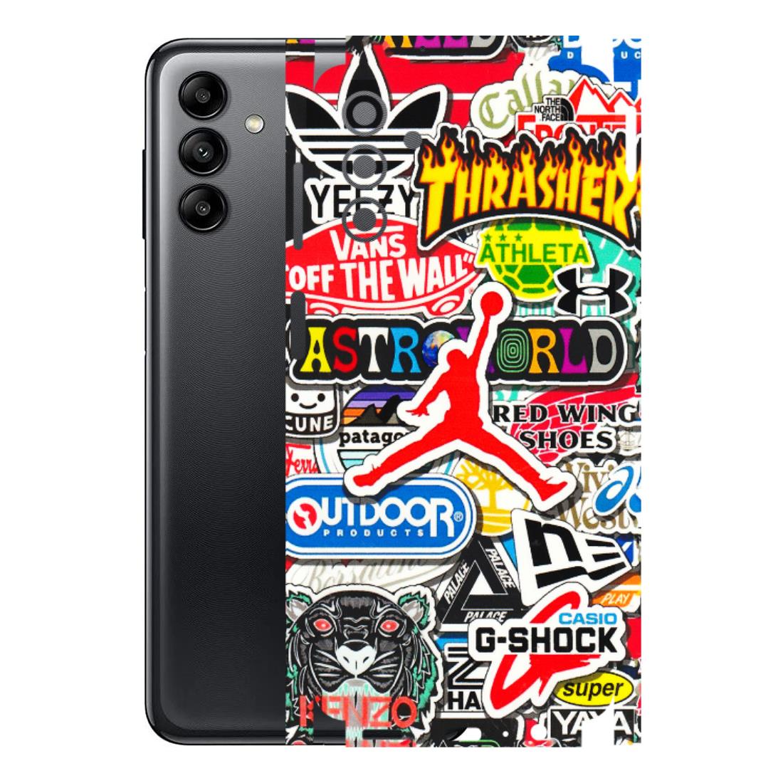 Samsung A/S Series Phone Skins (All Models) - Multi Brands Sticker Graffiti - 3D Embossed Finish (L-37) Samsung Galaxy A04S