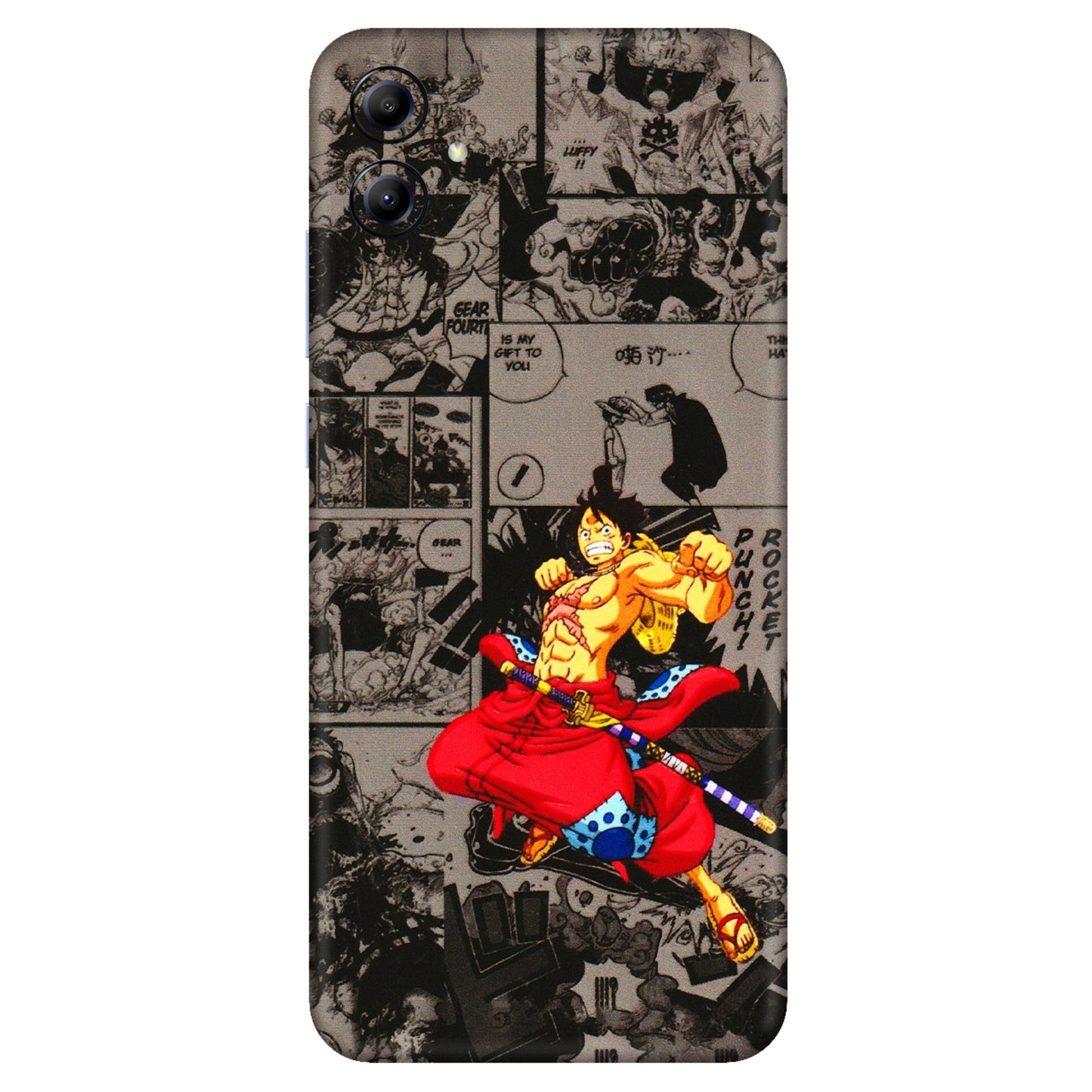 Samsung A/S Series Phone Skins (All Models) - One Piece Rocket Punch Manga - 3D Embossed Finish (L-25) Samsung Galaxy A04E