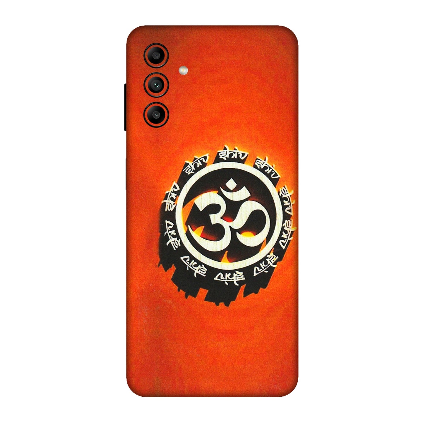 Samsung A/S Series Phone Skins (All Models) - Aum Shiv Orange - 3D Embossed Finish (L-32) Samsung Galaxy A04S