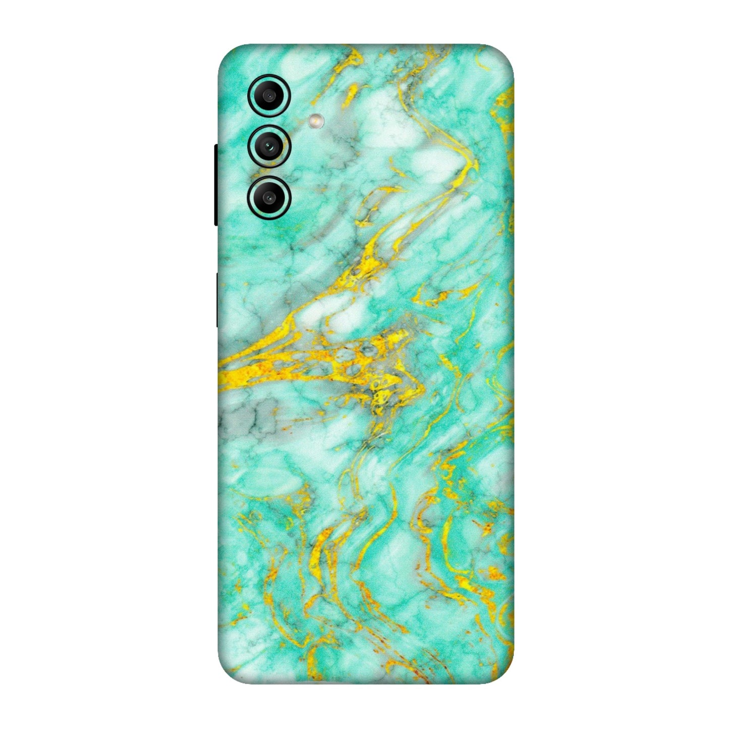 Samsung A/S Series Phone Skins (All Models) - Green And Gold Marble Feel - Matte Finish (M-16) Samsung Galaxy A04S