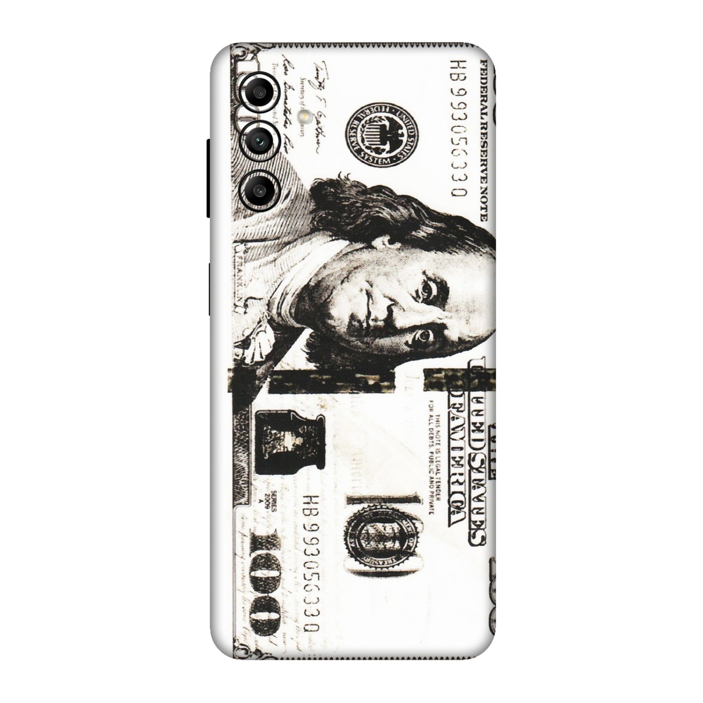 Samsung A/S Series Phone Skins (All Models) - 100 Dollar Currency - Transparent Finish (T-01) Samsung Galaxy A04S
