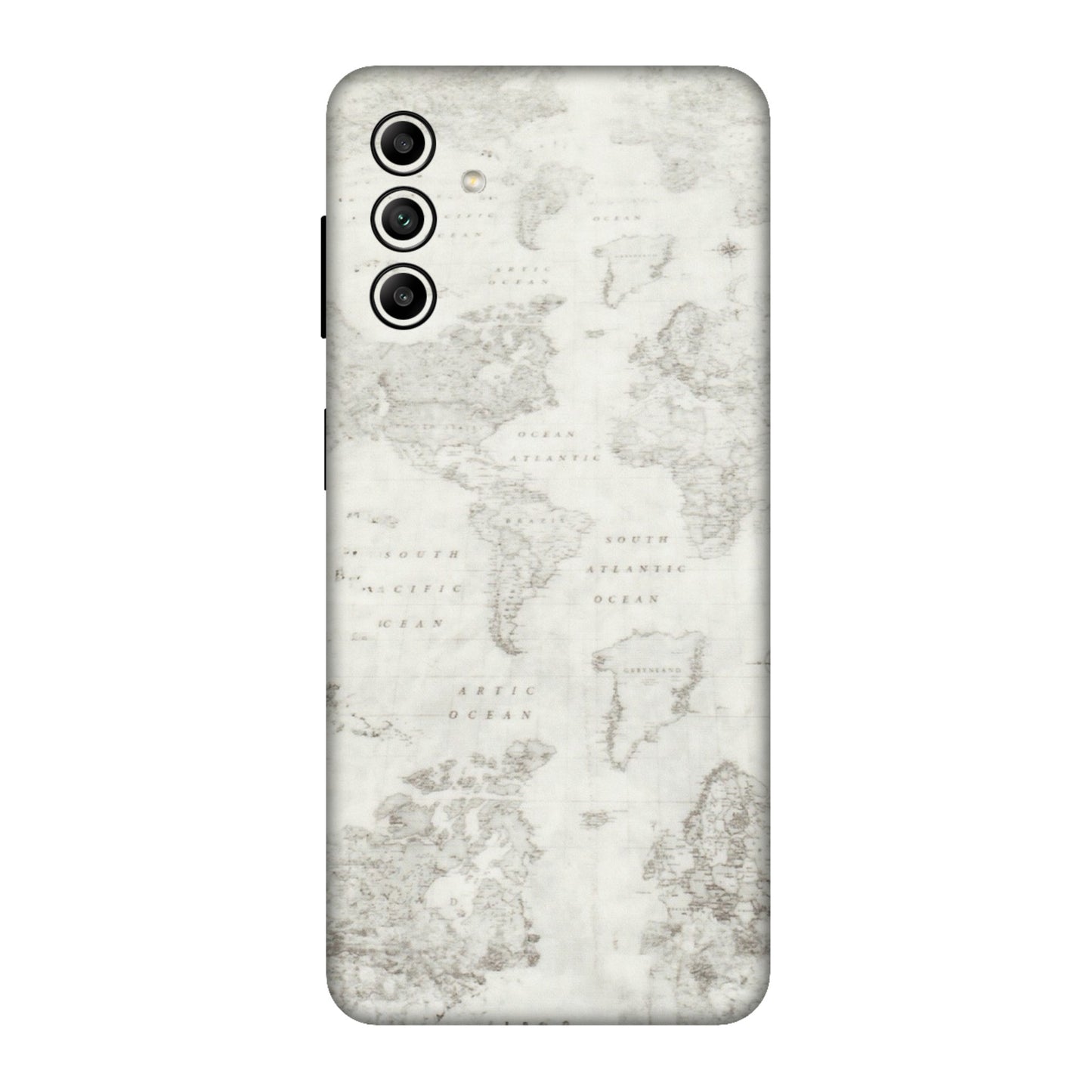 Samsung A/S Series Phone Skins (All Models) - World Travel Map - Transparent Finish (T-04) Samsung Galaxy A04S