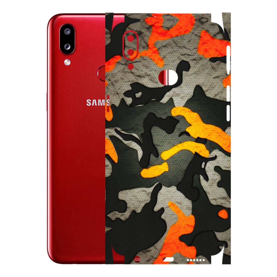 Samsung A/S Series Phone Skins (All Models) - Orange Camouflage - 3D Embossed Finish (L-204) Samsung Galaxy A10S