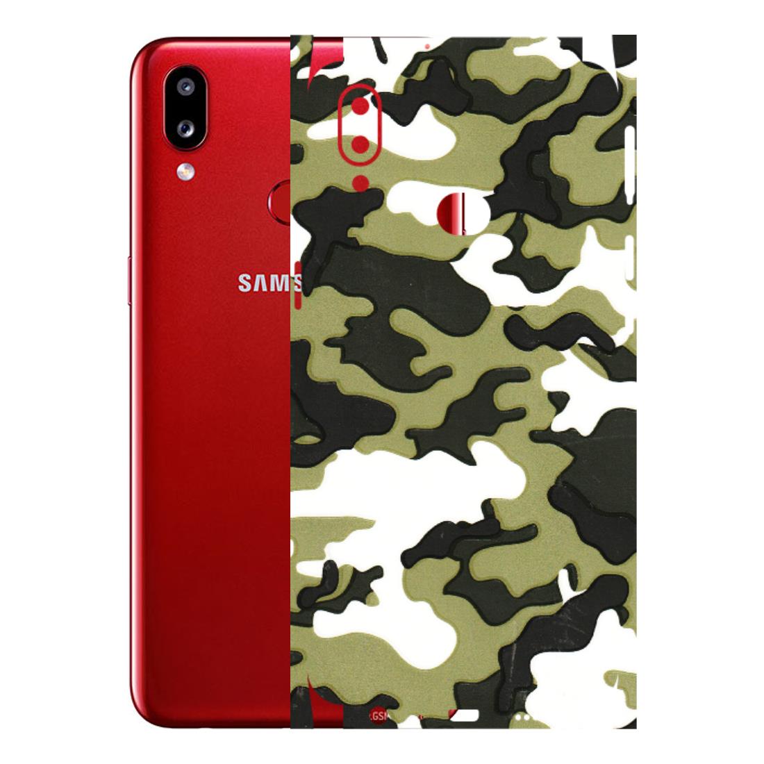 Samsung A/S Series Phone Skins (All Models) - Camouflages White And Green - 3D Embossed Finish (L-243) Samsung Galaxy A10S