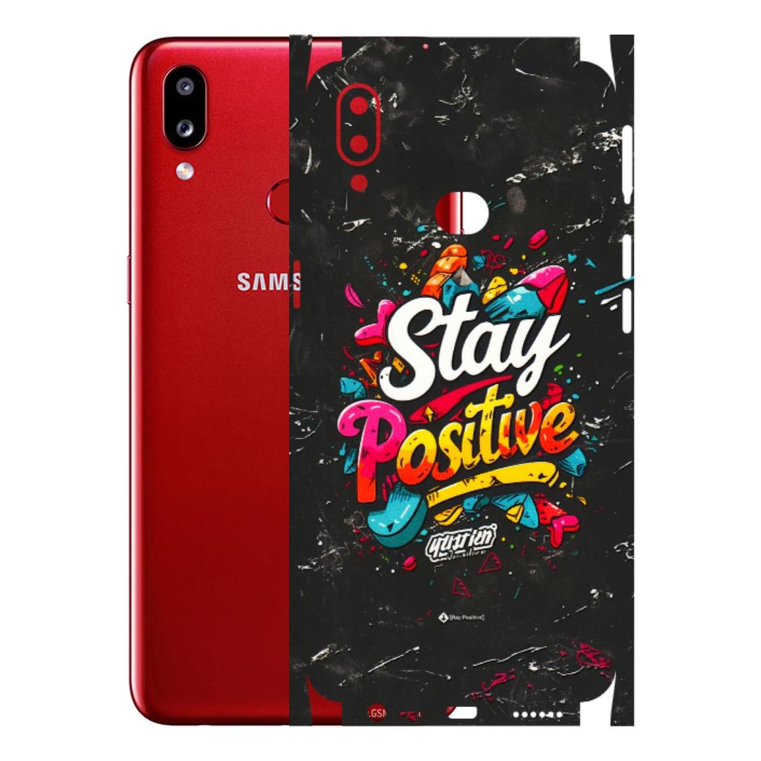 Samsung A/S Series Phone Skins (All Models) - Stay Positive Black - 3D Embossed Finish (L-31) Samsung Galaxy A10S