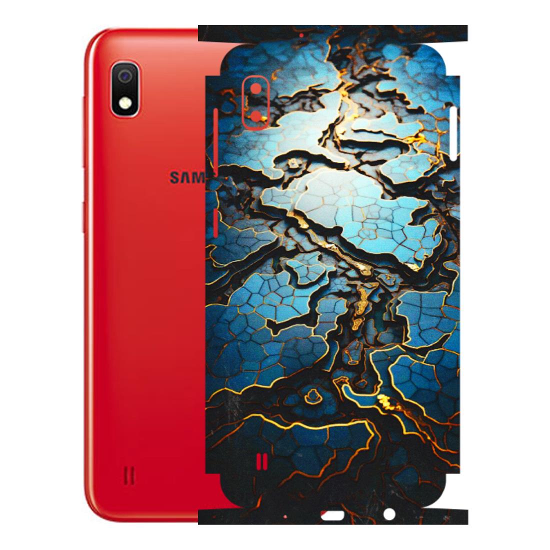 Samsung A/S Series Phone Skins (All Models) - Blue Gold Abstract - 3D Embossed Finish (L-11) Samsung Galaxy A10
