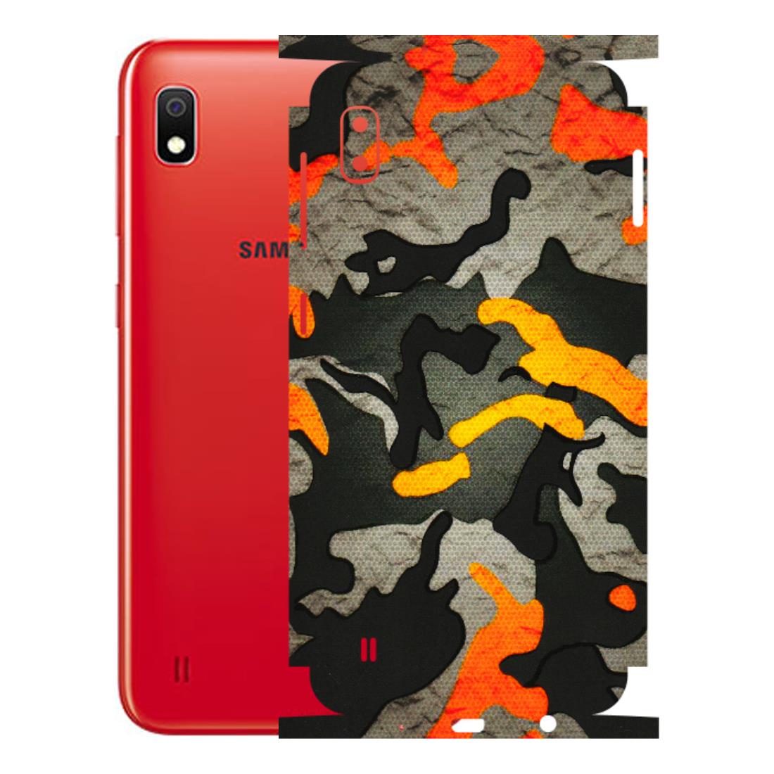 Samsung A/S Series Phone Skins (All Models) - Orange Camouflage - 3D Embossed Finish (L-204) Samsung Galaxy A10