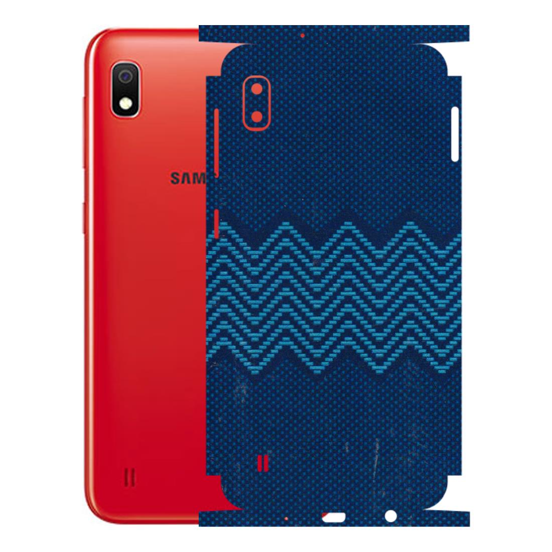 Samsung A/S Series Phone Skins (All Models) - Blue Sober Waves - 3D Embossed Finish (L-306) Samsung Galaxy A10