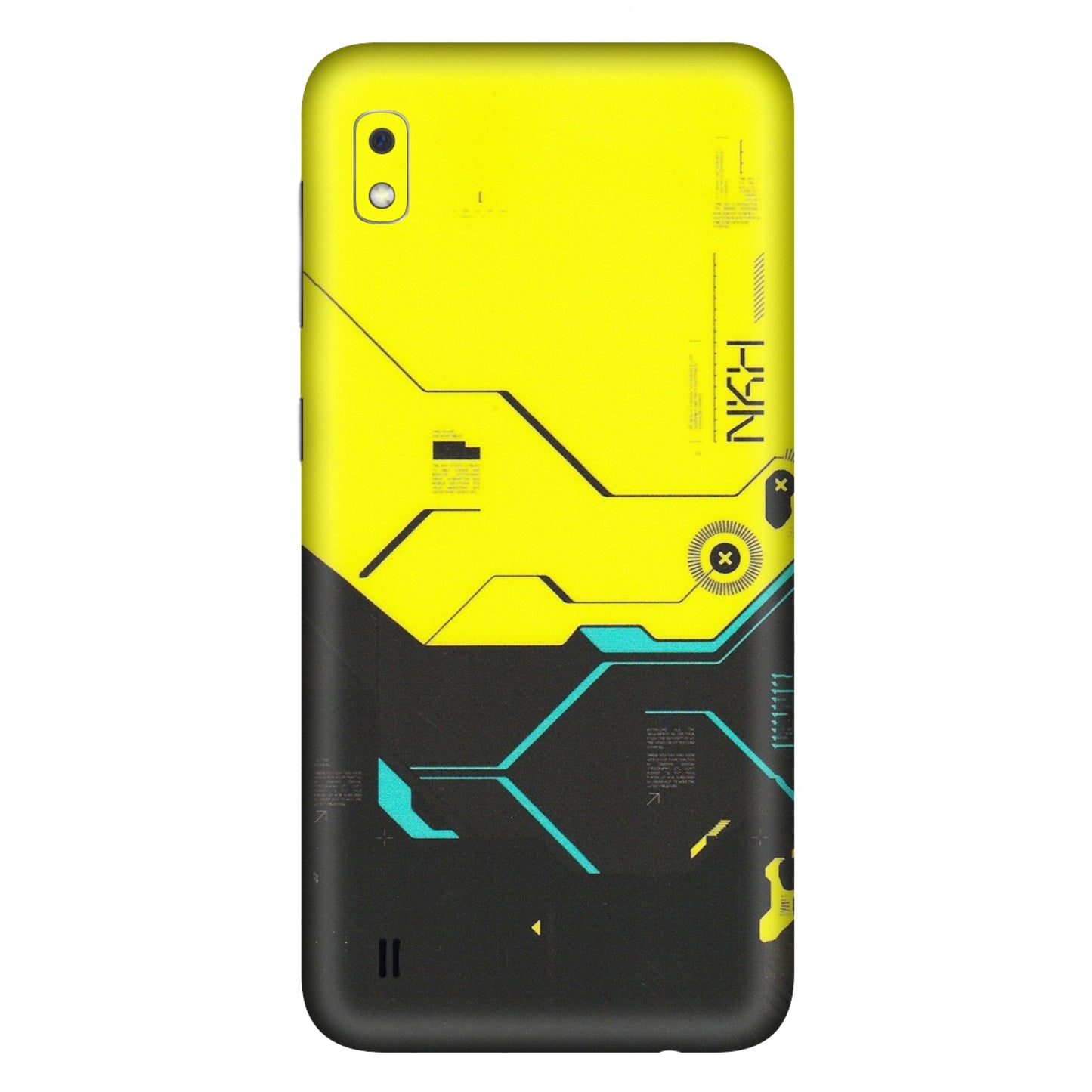 Samsung A/S Series Phone Skins (All Models) - Black Yellow Technica - Matte Finish (M-53) Samsung Galaxy A10